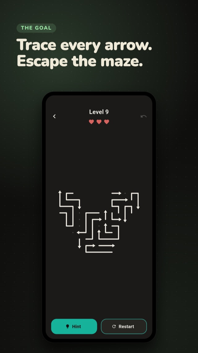 Arrows Escape gameplay — trace every arrow to escape the maze